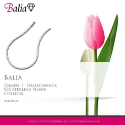 Balia Halskette für Damen matt-glanz aus 925 Silber 45cm BAK004S45