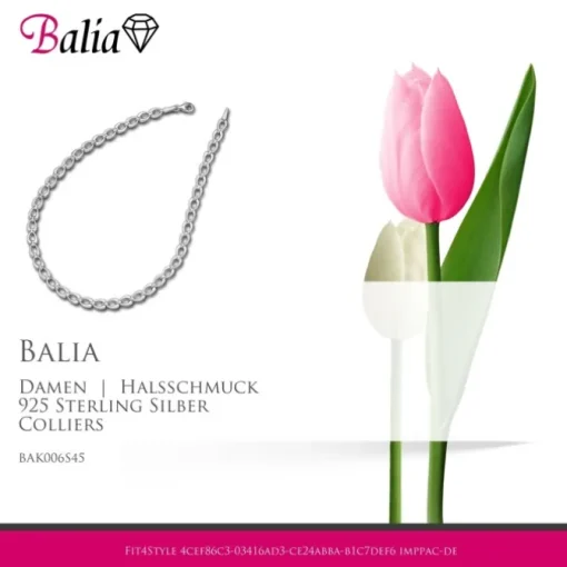 Balia Halskette für Damen matt-glanz aus 925 Silber 45cm BAK006S45