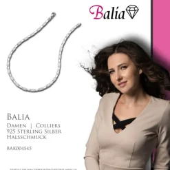 Balia Halskette für Damen matt-glanz aus 925 Silber 45cm BAK004S45