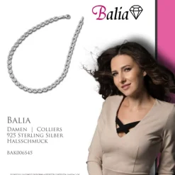 Balia Halskette für Damen matt-glanz aus 925 Silber 45cm BAK006S45
