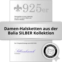 Balia Halskette für Damen matt-glanz aus 925 Silber 45cm BAK006S45
