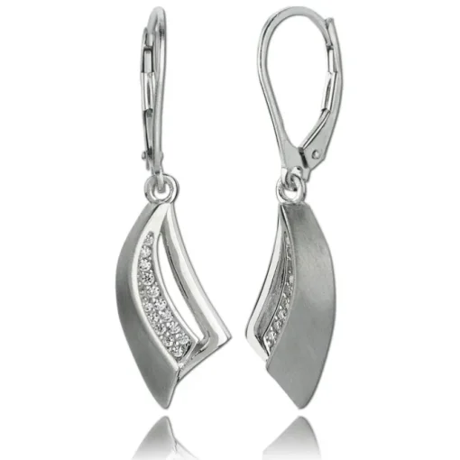 Balia Ohrhänger für Damen glanz matt Zirkonia 925er Silber BAO0034SW