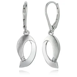 Balia Ohrhänger für Damen glanz matt Zirkonia 925er Silber BAO0035SW