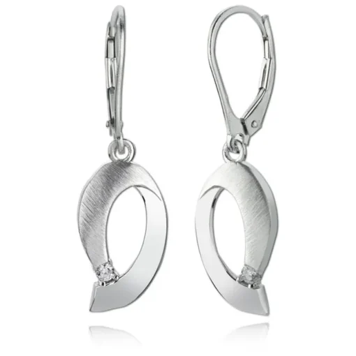 Balia Ohrhänger für Damen glanz matt Zirkonia 925er Silber BAO0035SW
