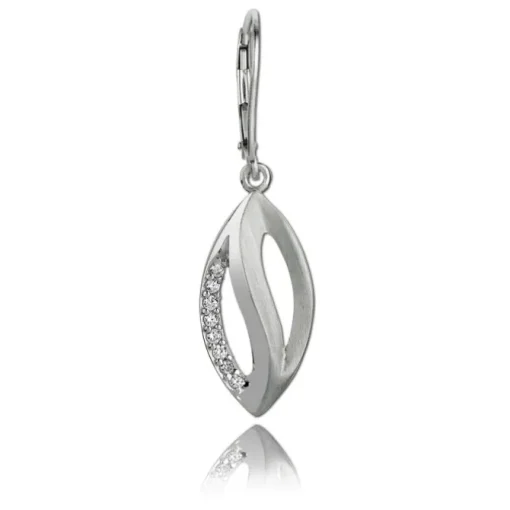 Balia Ohrhänger für Damen glanz matt Zirkonia 925er Silber BAO0029SW