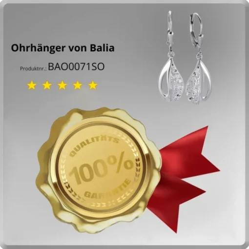 Balia Ohrhänger für Damen gehämmert matt glanz 925er Silber BAO0071SO