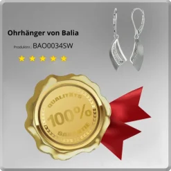 Balia Ohrhänger für Damen glanz matt Zirkonia 925er Silber BAO0034SW