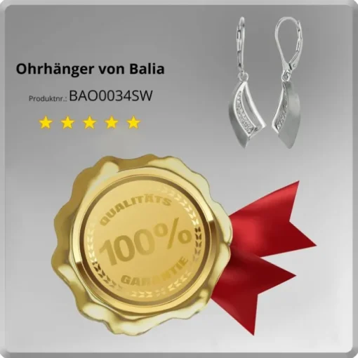 Balia Ohrhänger für Damen glanz matt Zirkonia 925er Silber BAO0034SW
