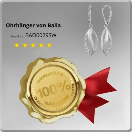 Balia Ohrhänger für Damen glanz matt Zirkonia 925er Silber BAO0029SW