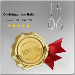 Balia Ohrhänger für Damen glanz Zirkonia 925er Silber BAO0049SW