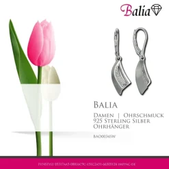 Balia Ohrhänger für Damen glanz matt Zirkonia 925er Silber BAO0034SW