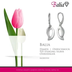Balia Ohrhänger für Damen glanz matt Zirkonia 925er Silber BAO0035SW