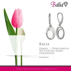 Balia Ohrhänger für Damen glanz Zirkonia 925er Silber BAO0026SW