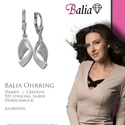 Balia Ohrhänger für Damen glanz Zirkonia 925er Silber BAO0055SW
