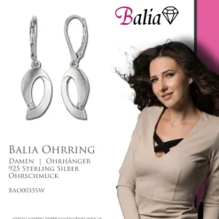 Balia Ohrhänger für Damen glanz matt Zirkonia 925er Silber BAO0035SW