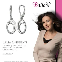 Balia Ohrhänger für Damen glanz Zirkonia 925er Silber BAO0026SW