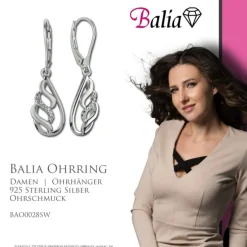 Balia Ohrhänger für Damen glanz Zirkonia 925er Silber BAO0028SW