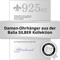 Balia Ohrhänger für Damen gehämmert matt glanz 925er Silber BAO0071SO