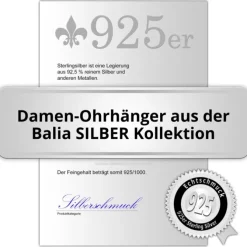 Balia Ohrhänger für Damen glanz Zirkonia 925er Silber BAO0060SW