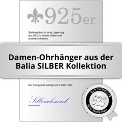 Balia Ohrhänger für Damen glanz Zirkonia 925er Silber BAO0028SW