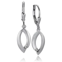 Balia Ohrhänger für Damen matt glanz Zirkonia 925er Silber BAO0058SW