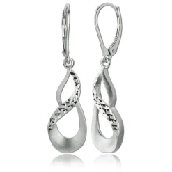 Balia Ohrhänger für Damen matt diamantiert aus 925er Silber BAO0041SO