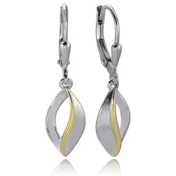 Balia Ohrhänger für Damen matt glanz Zirkonia 925er Silber BAO0064ST