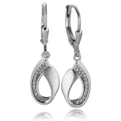 Balia Ohrhänger für Damen matt glanz Zirkonia 925er Silber BAO0051SW