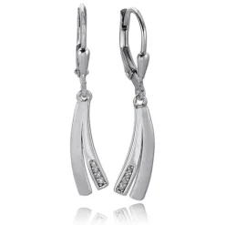 Balia Ohrhänger für Damen matt glanz Zirkonia 925er Silber BAO0050SW