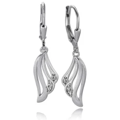 Balia Ohrhänger für Damen matt glanz Zirkonia 925er Silber BAO0052SW