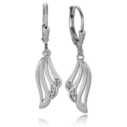 Balia Ohrhänger für Damen matt glanz Zirkonia 925er Silber BAO0052SW