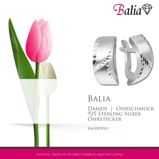 Balia Ohrstecker für Damen diamantiert aus 925er Sterling Silber BAO0090SO