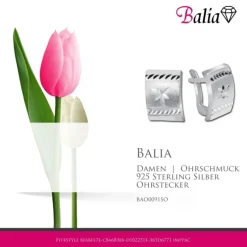 Balia Ohrstecker für Damen diamantiert aus 925er Sterling Silber BAO0091SO
