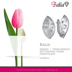 Balia Ohrstecker für Damen diamantiert aus 925er Sterling Silber BAO0087SM