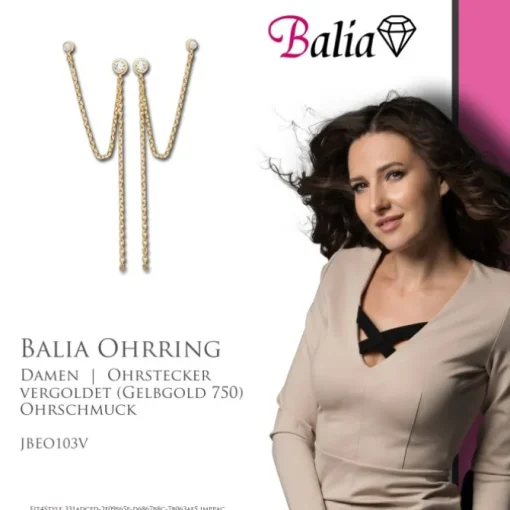 Balia Ohrstecker plain Zirkonia Steckverschluss Balia Ohrstecker JBEO103V