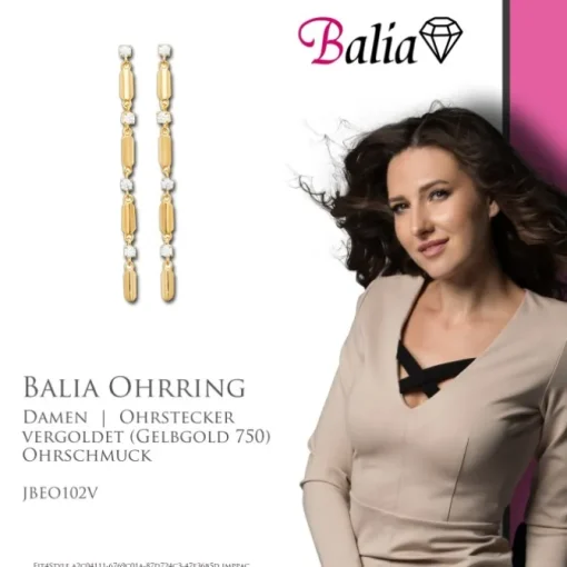 Balia Ohrstecker plain Zirkonia Steckverschluss Balia Ohrstecker JBEO102V