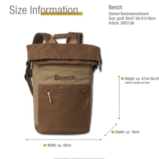 Bench Businessrucksack Polyester beige ORI313N