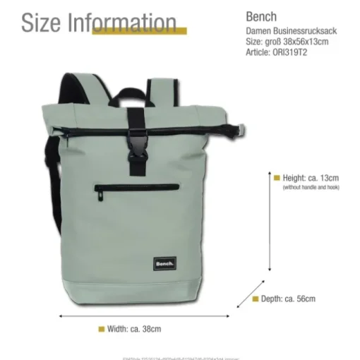 Bench Businessrucksack PU Kunststoff grau grün ORI319T2