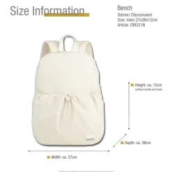Bench Cityrucksack Nylon washed beige weiß ORI321N