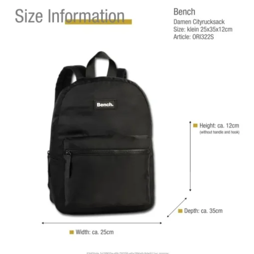 Bench Cityrucksack Nylon schwarz ORI322S