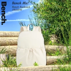 Bench Cityrucksack Nylon washed beige weiß ORI321N