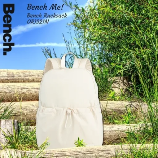 Bench Cityrucksack Nylon washed beige weiß ORI321N