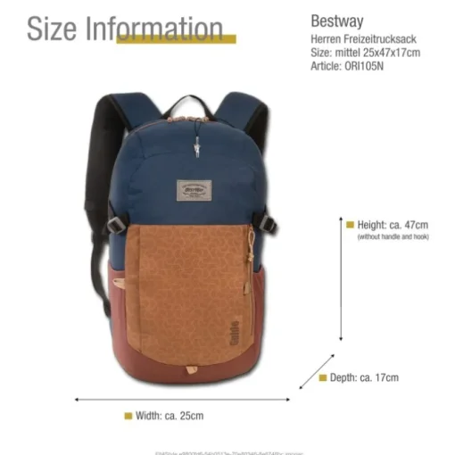 Bestway Outdoor-Rucksack Polyester blau braun ORI105N