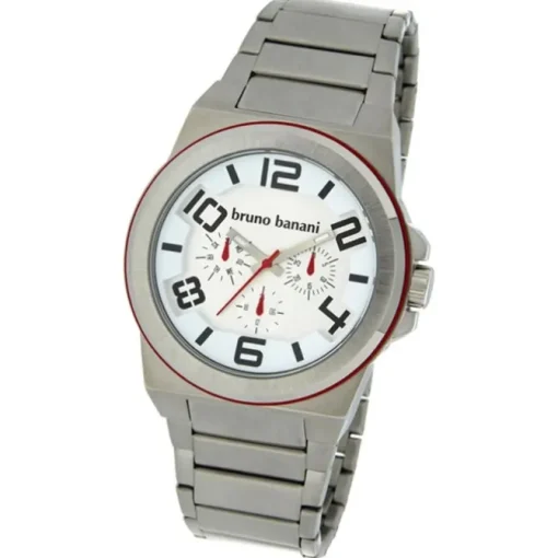 Bruno Banani Herren Uhr silber-rot Zelos Uhren Kollektion UBR21123