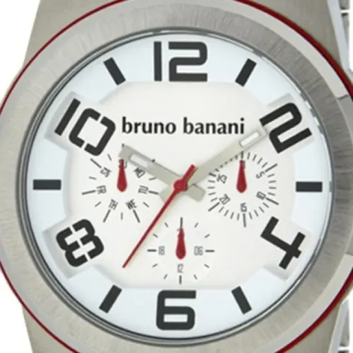 Bruno Banani Herren Uhr silber-rot Zelos Uhren Kollektion UBR21123
