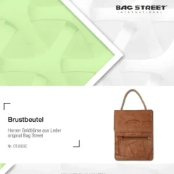 Brustbeutel Organizer Brusttasche Leder braun Bag Street OTJ503C