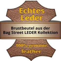 Brustbeutel Organizer Brusttasche Leder braun Bag Street OTJ503C