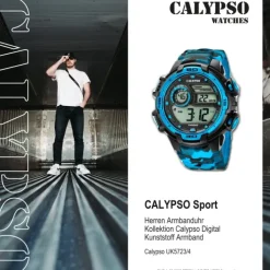 Calypso Armbanduhr Herren Digital for Man K5723/4 Quarzuhr schwarz blau UK5723/4