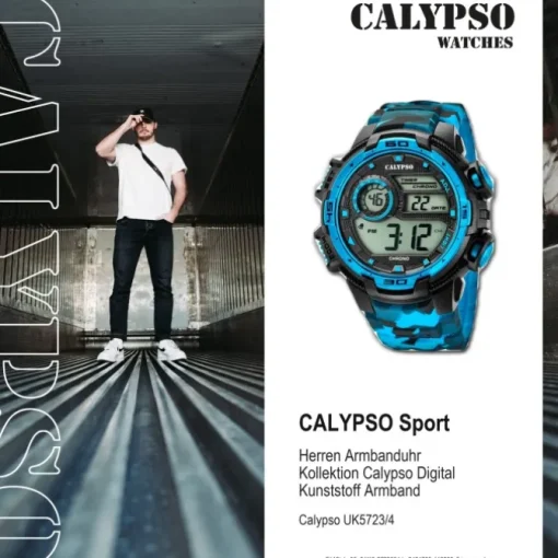 Calypso Armbanduhr Herren Digital for Man K5723/4 Quarzuhr schwarz blau UK5723/4