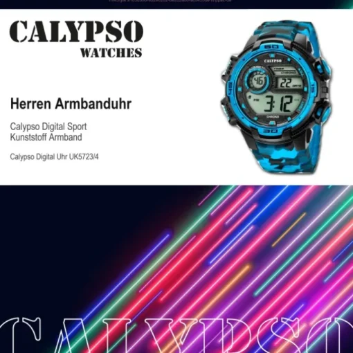 Calypso Armbanduhr Herren Digital for Man K5723/4 Quarzuhr schwarz blau UK5723/4